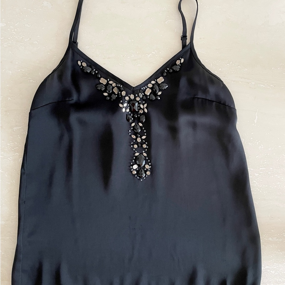 Elegant Black Embellished Women's Top Express XS